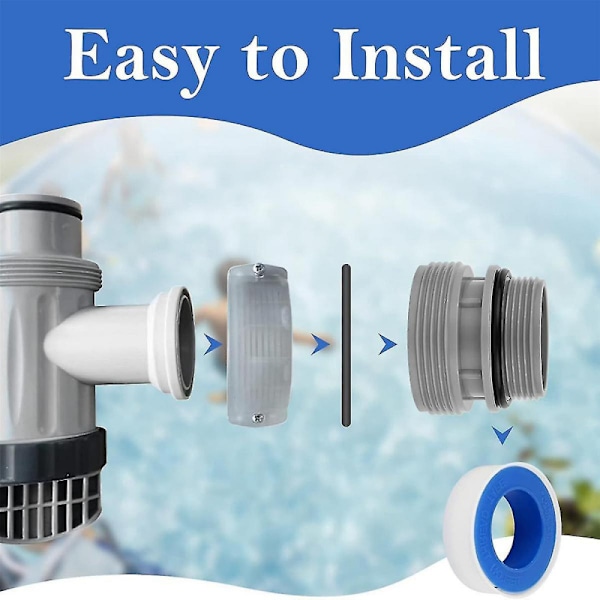 Poolslange Adapter 1 1/4 Tommer til 1 1/2 Tommer, Konvertering af Poolpumper,