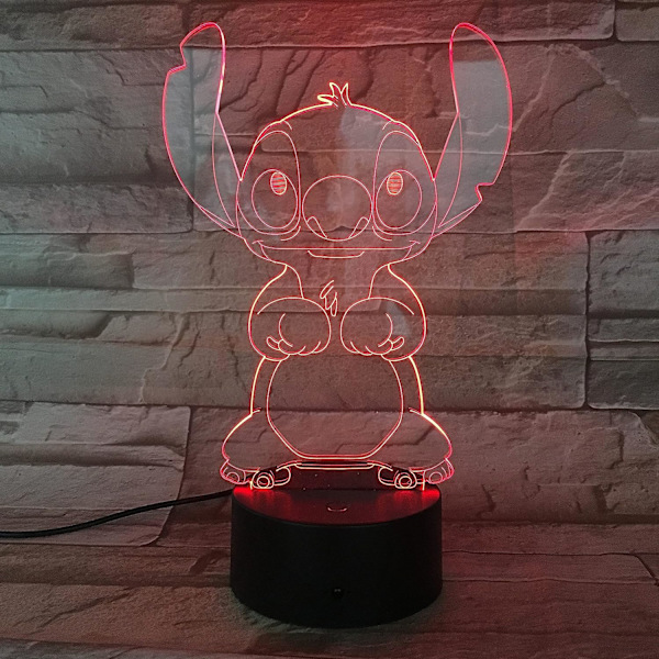 Barnens USB LED-lampa Flerfärgad Stitch