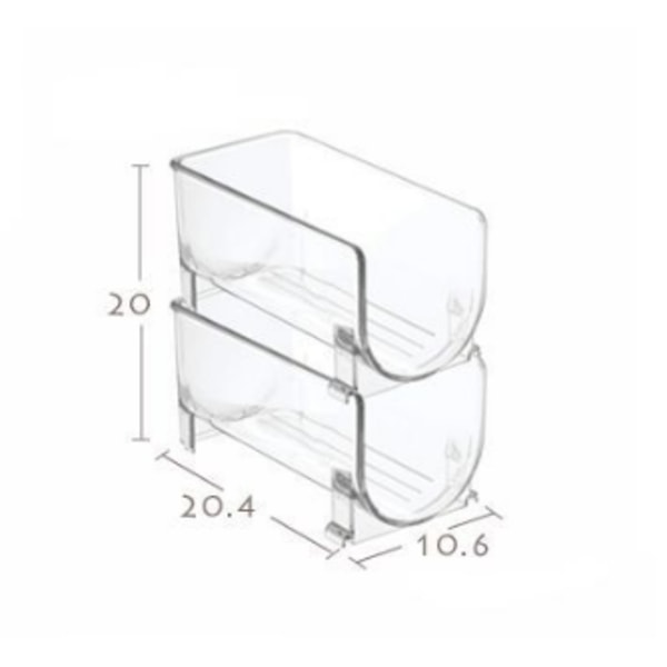 (2-pack) Transparent vinställ – Stapelbara plastvinställ för förvaring