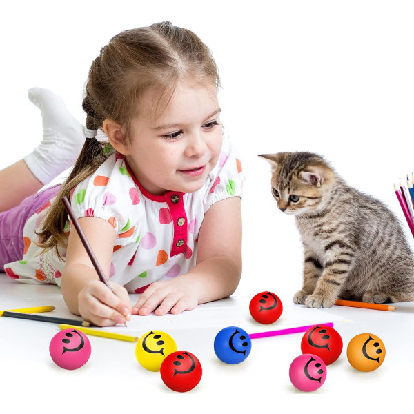 8 sjove smilende ansigts-stressbolde mini-stressbolde smilende ansigt