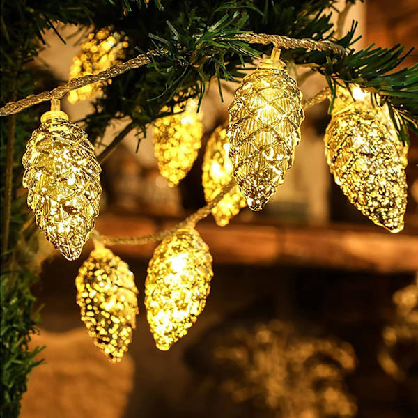 Julgran ljusslinga med tallkottar LED-ljusslinga julgran