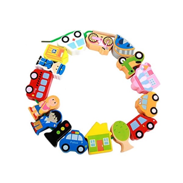 Perler leker i tre, perler til snøring, leker for barn, terninger for gutter og jenter