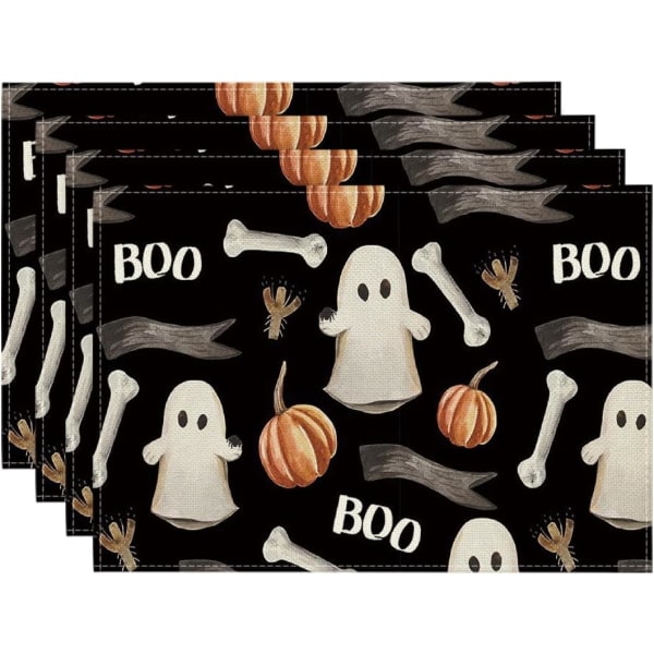 4 set Halloween-pöytämatot, Geist Boo, pestävät tabletit, Kitille