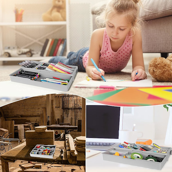 1PC（beige）Bestickorganisatör, Bestickbricka, 9 fack Lådorganisatör
