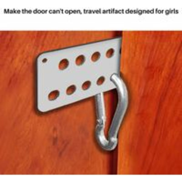Bärbar dörrlås med spänne för hem, resor, hotell 8*3cm