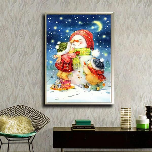 30x40cm (Snemand E)  5D Jule Diamantmaleri Kits, Voksne DI