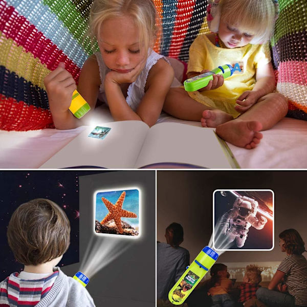 (2 temaer, 24 bilder) Lysbildefremviser Lommelykt Projeksjonslys Liten