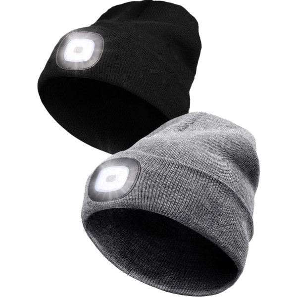 2 stk. Unisex LED-lue med 3 hvite lysmoduser, lysende