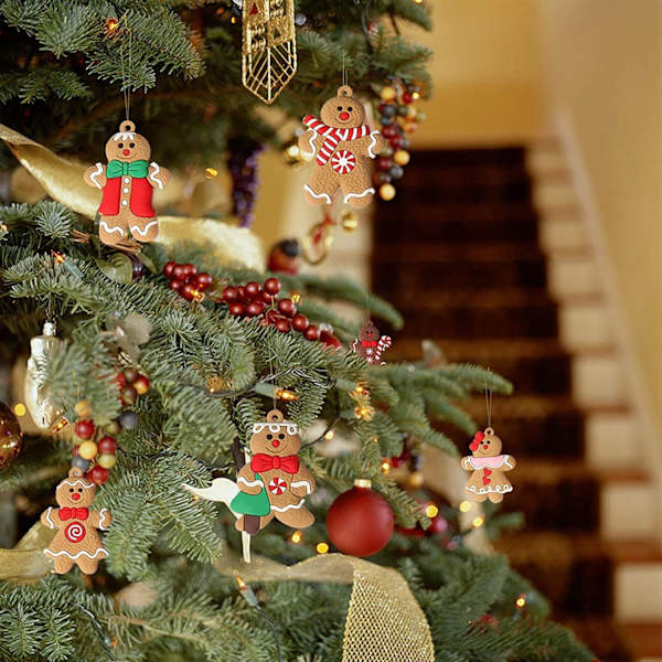 12 Pepparkaksgubbe Julgransprydnader - Blandade Plast Gi