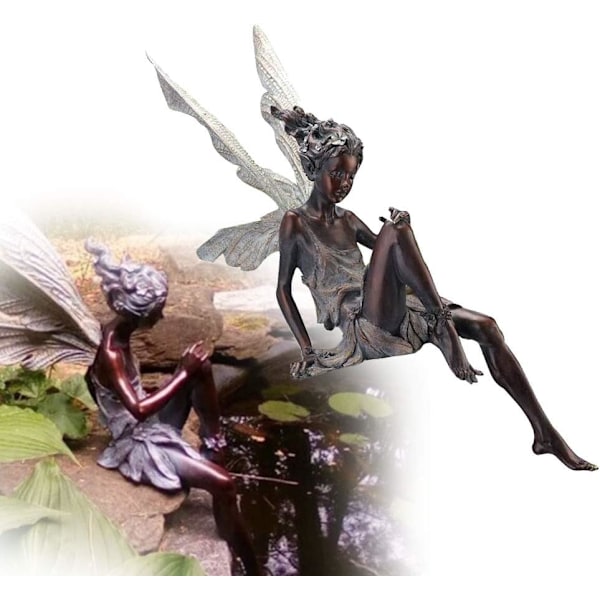 Dekorativ statuette, fe-statue, fe-have statue fe-orn