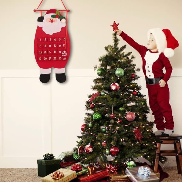 Julkalender för barn nedräkning tomte återanvändbar vägg D