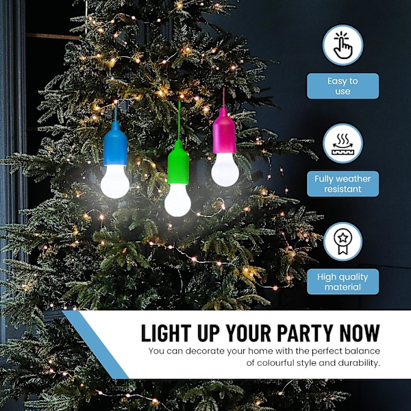 LED-slingljus 4-pack - Batteridriven LED-nattlampa