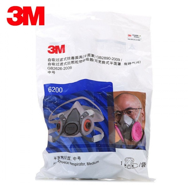 3M™ 6200 Klassisk återanvändbar halvmaske, EN-säkerhetscertifierad