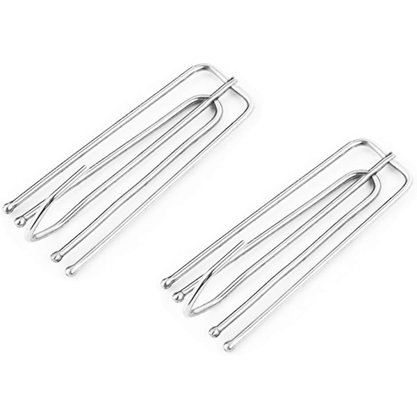 30-pack rostfria gardinkrokar - kraftiga metallklämmor