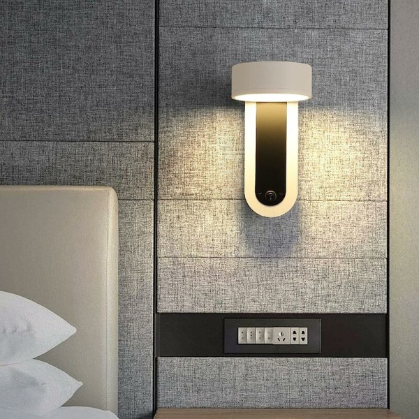 (3000k)Varmvit sänglampa Modern vägglampa med strömbrytare, LE