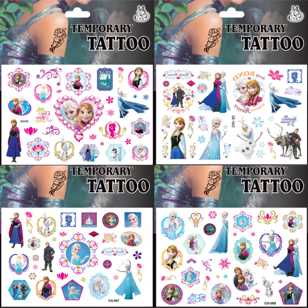 Frozen Tattoo - 4 bilder - Barntatueringar Flerfärgad
