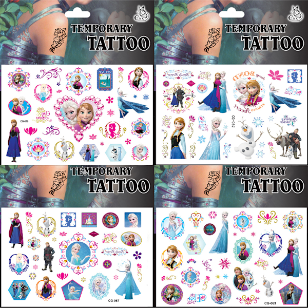 Frozen-tatuoinnit - 4 kuvaa - Moniväriset lasten tatuoinnit
