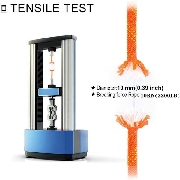 10M Sikkerhedsreb Nylon Flettet Sikkerhedsreb Anti-tear Bjergbestigning