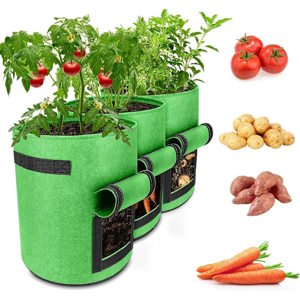 2 stk. kartoffelplantepose, 4 gallon ikke-vævet haveplantepose