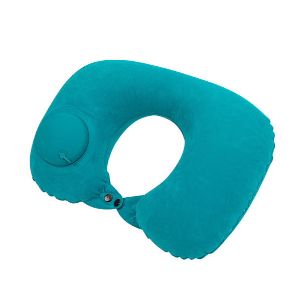 Uppblåsbar rese kudde för flygresor med pump lake blue one s