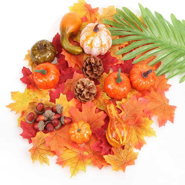 86 høst Thanksgiving-dekorasjoner, mini kunstige gresskar, pin
