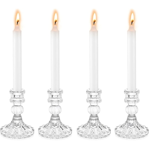 4 lasista kynttilänjalkaa Koristeelliset kynttilänjalat kartiomainen kirkas Gl