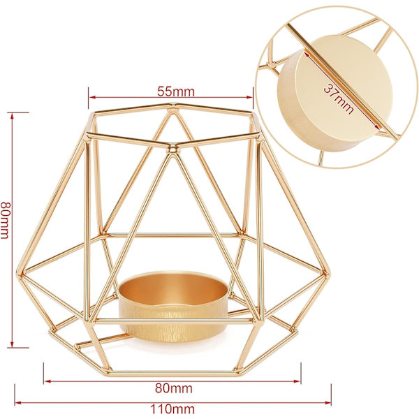 Tealight-holder, Tealight-holder, 2 stk. Geometrisk Tealight-te