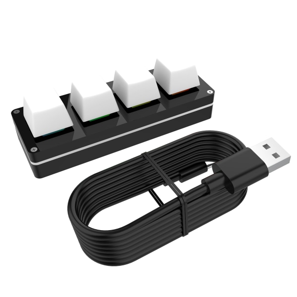 RGB 4-tangenters programmerbar mekanisk speltangentbord med makro