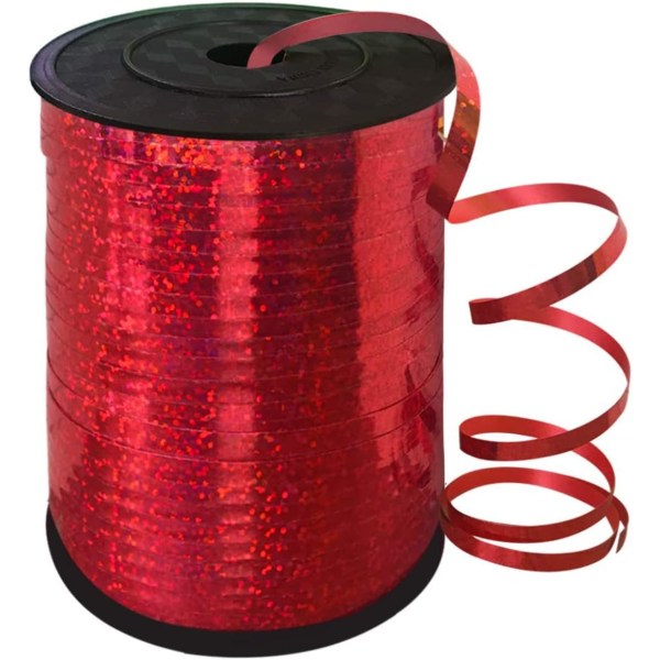 500 yards rødt krøllete krøllebånd skinnende metallisk ballongstrikk