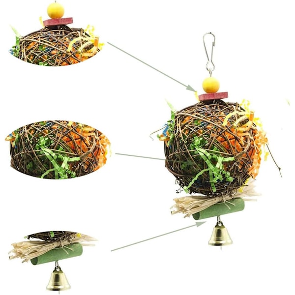 2 kappaletta luonnonlintujen pureskeluleluja Sepak Takraw paperi Forager Shr