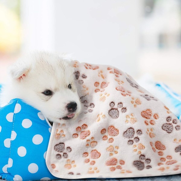 4 stk. poteaftryk fleece tæppe til små, mellemstore og store hunde og katte