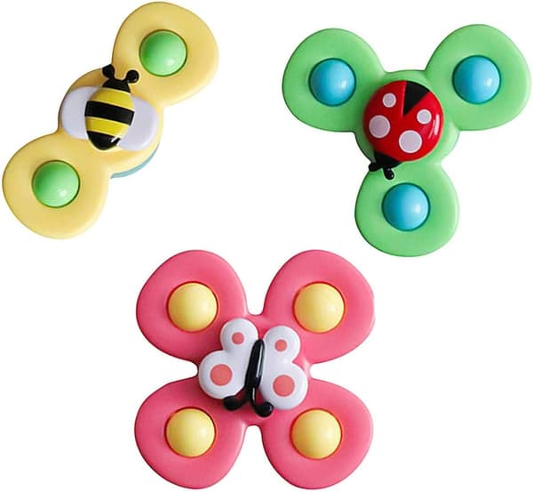 Barn Spinner Leksaker 3 PCS Sugkopp Topp Leksak Spinner Leksaker,Educ