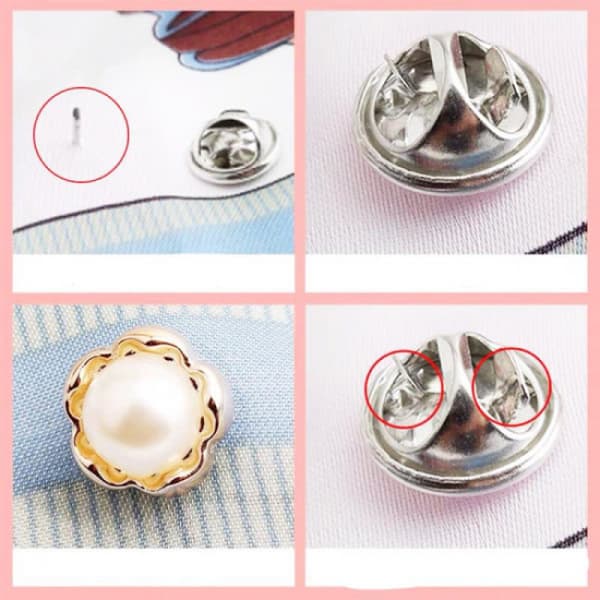 Broche knapper 20 stk. Hvid Model 1 Hvid