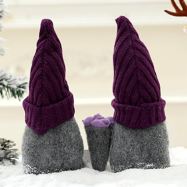 Tomte Dekorationer Handgjorda Plysch Dekorationer Lila Vinter Jul
