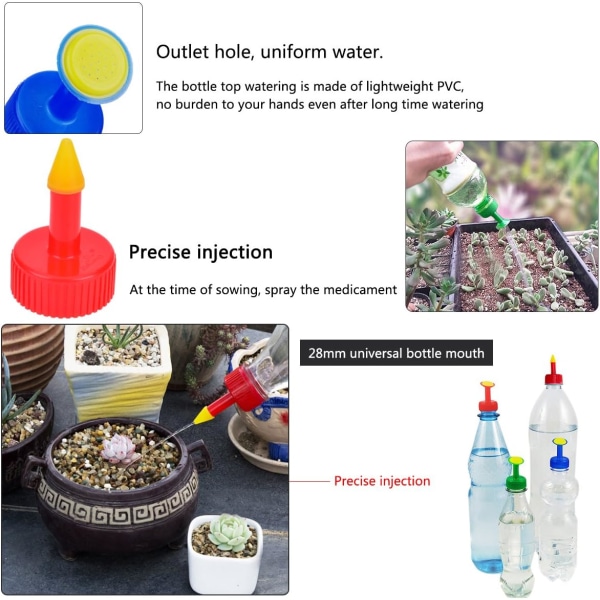 6-pack flaskbevattning Plast Plant Bevattning Spike Sprinkler