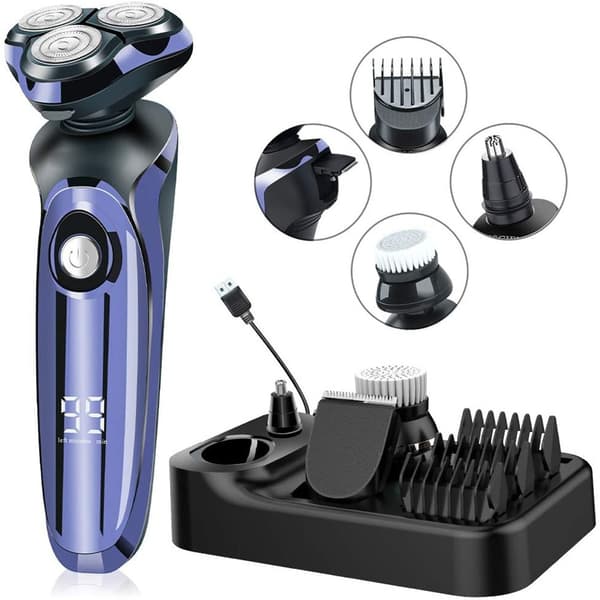 Multifunksjonell elektrisk barbermaskin LCD digital display fire i én