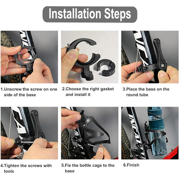 MTB sykkelvannflaskeholder med vannflaskeholderadapter, justerbar aluminiu