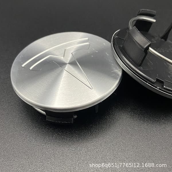 4 st Tesla hjulnavkapslar med logotyp 56 mm