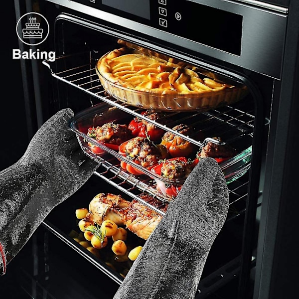 932f äärimmäisen lämmönkestävät hanskat grilliin Bbq, vedenpitävät pitkät