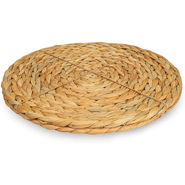 2 x 30 CM Runda Vattenhyacint Placemats, Vävda Korg Kvalitet Pl