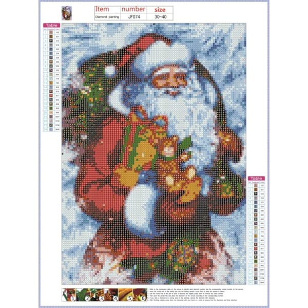（2）DIY Diamantmålning Julkit, 5D Julbroderi Di