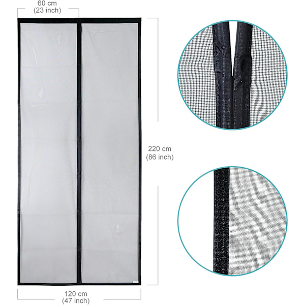 Magnetisk skærmdør - Heavy Duty Mesh, Top til Bottom Magn