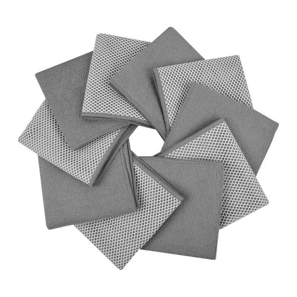 6 kappaletta 30x30 cm harmaita mikrokuitupyyhkeitä, imukykyisiä ja nopeasti kuivuvia