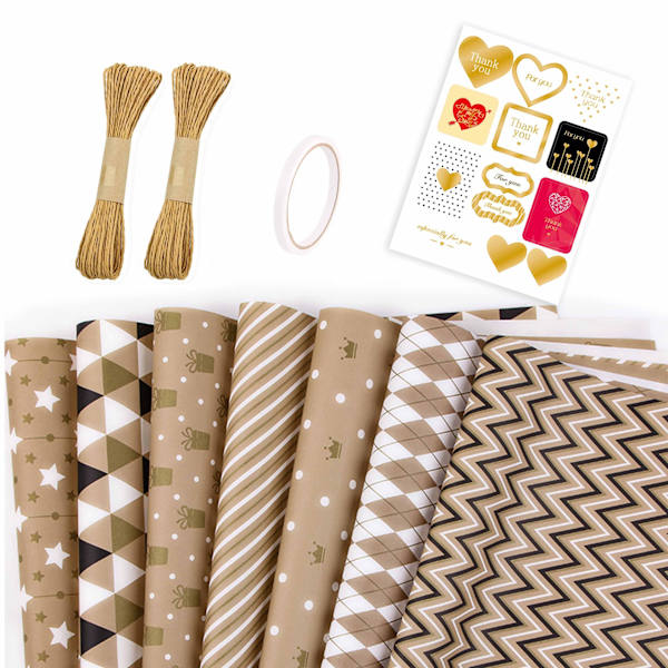 4 st brun presentpapper, presentpapper födelsedagar, G