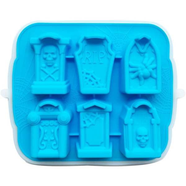 (1*6 Gravvårdskuber) (Blå) 3D Gravvård Isformar,  Silikon