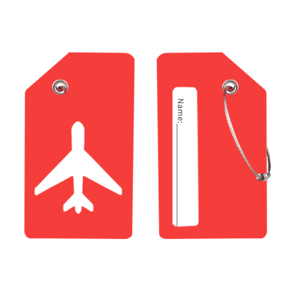 (Rød),2 Pack Silikone Bagagemærker med ID-kort, Silikone Bagage