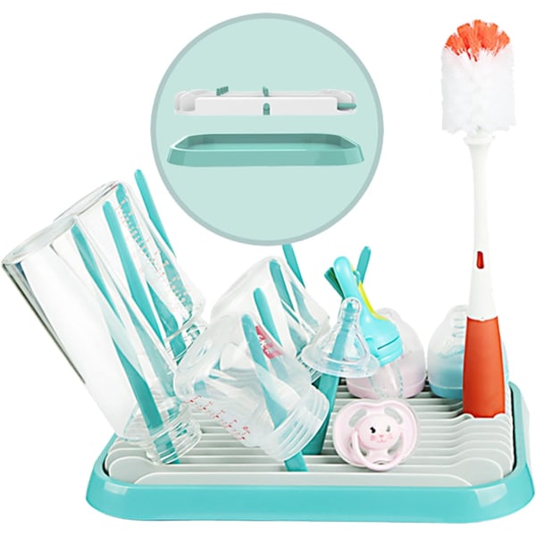 (Green) Baby Bottle Drying Rack, Baby Bottles Nipple Dryer Holder