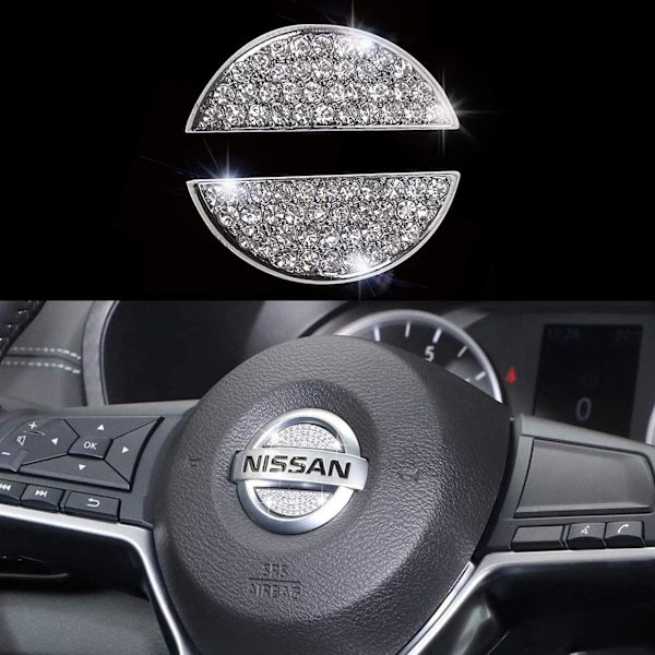Ohjauspyörän Bling Crystal Emblem Nissanille Kiiltävät Lisävarusteet