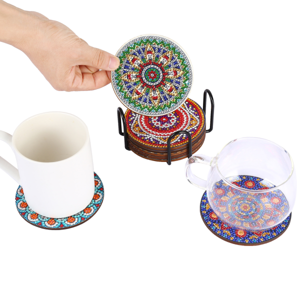 Diamantmaleri Underkop med Stativ DIY Mandala Underkop 5D Diamantmaleri Kit Krystal Gem Set