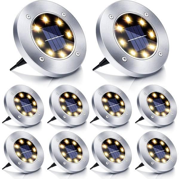 Solcells Gatubelysning, 10 st LED Solcells Trädgårdsbelysning IP65 Solcells Garde